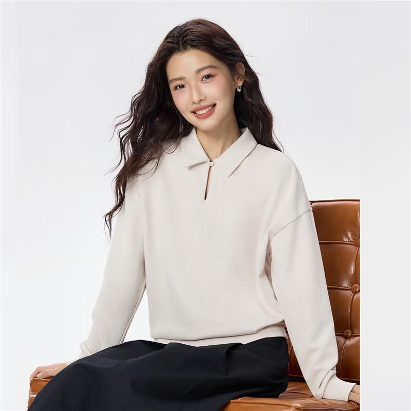 Giordano Women's V-Neck Two-Way Loose Fit Sweatshirt