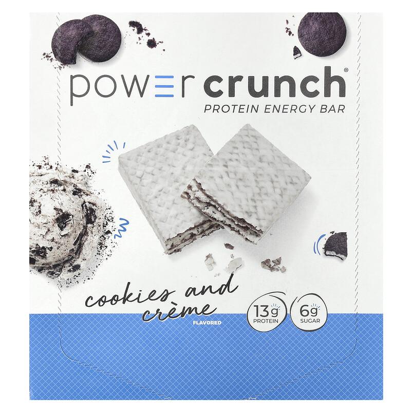 Power Crunch®, Protein Energy Bar, Cookies and Crème, 12 Bars, 1.4 Oz (40 G) Each