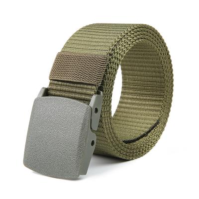 Outdoor Waist Belt Men's Metal-Free Tactical Nylon Waistband Student Military Training Security Check Canvas Pants