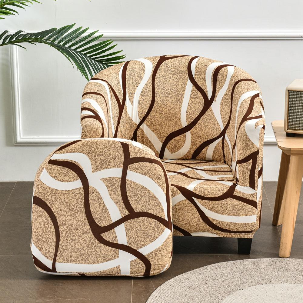 Single Chair Cover Sofa Cover All-inclusive Protective Cover Semi-circular Bathtub Type Sofa Cover Cushion