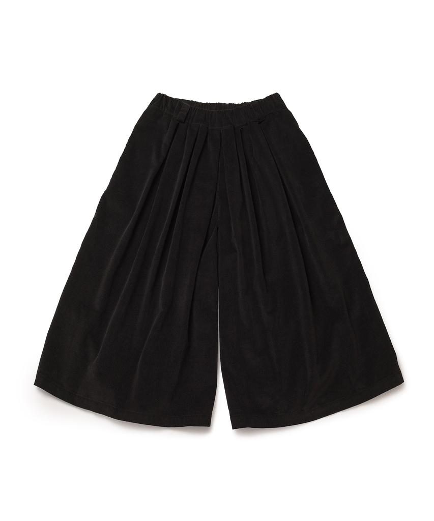 COTTON BELL Volume Pleated Corduroy Pants - Black