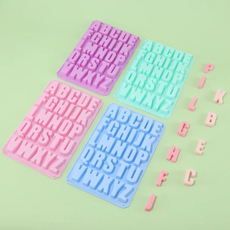 26 Cavities Large Letter Molds Silicone Alphabet Mold for Crayon Resin Chocolate Candy Wax Cake Baking Decor