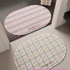 Korean Style Girl Bathroom Rugs, Cute Water Absorbing Non Slip Quick Dry Cushioned Floor Mat for Shower and Tub Decor