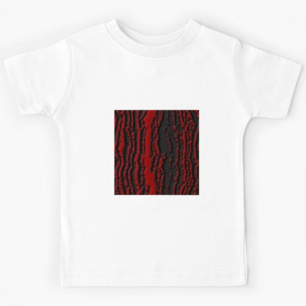 3D Wavey Red and Black Vertical Stripe Pattern Kids T-Shirt 130