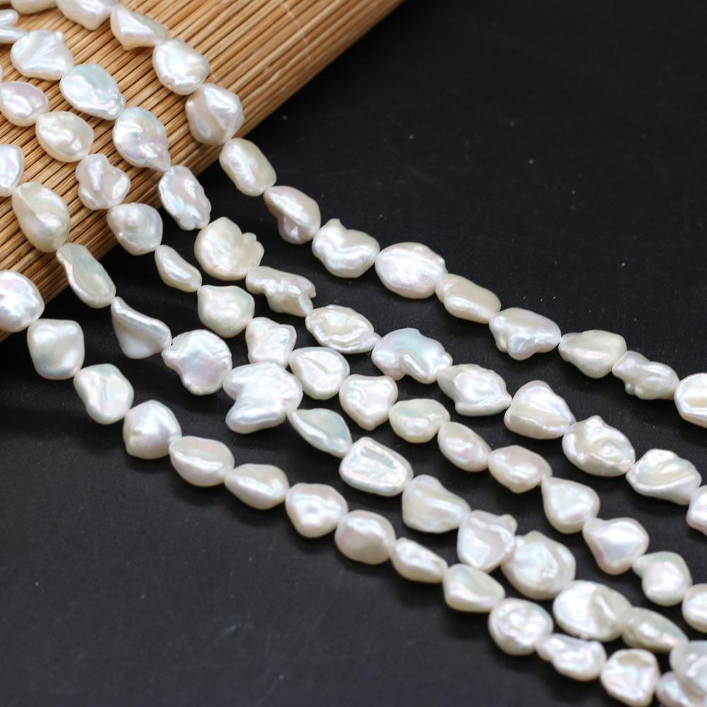 1String, Baroque Pearls, White Natural Regenerated Pearl Beads, 9-10 Mm, for DIY Necklace Bracelet Accessories, Jewelry Making, 36cm