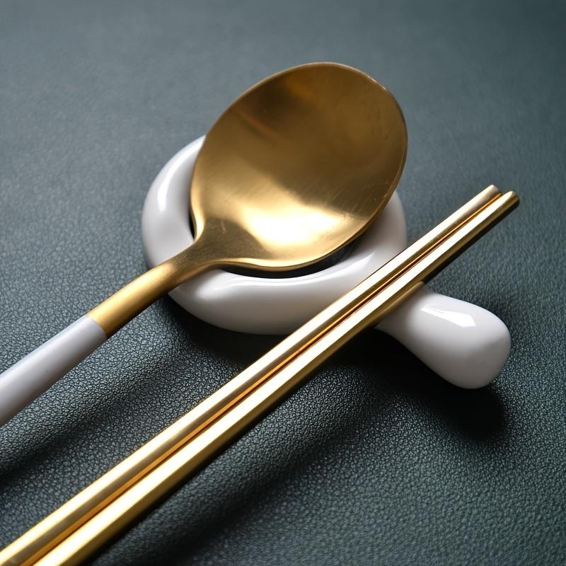 6pcs Ceramic Chopstick Holder, Spoon Rest - For Family Dining, Chopsticks, Kitchen Utensils, Kitchen Accessories, Table Setting