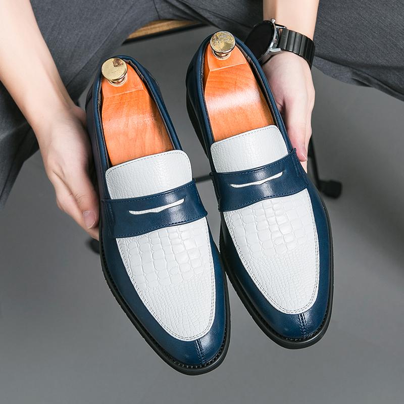 Mocassini da Uomo Stile Street Bianco Formali da Business Matrimonio Abito da Ballo Blazer Smoking Scarpe da Festa Taglie Forti