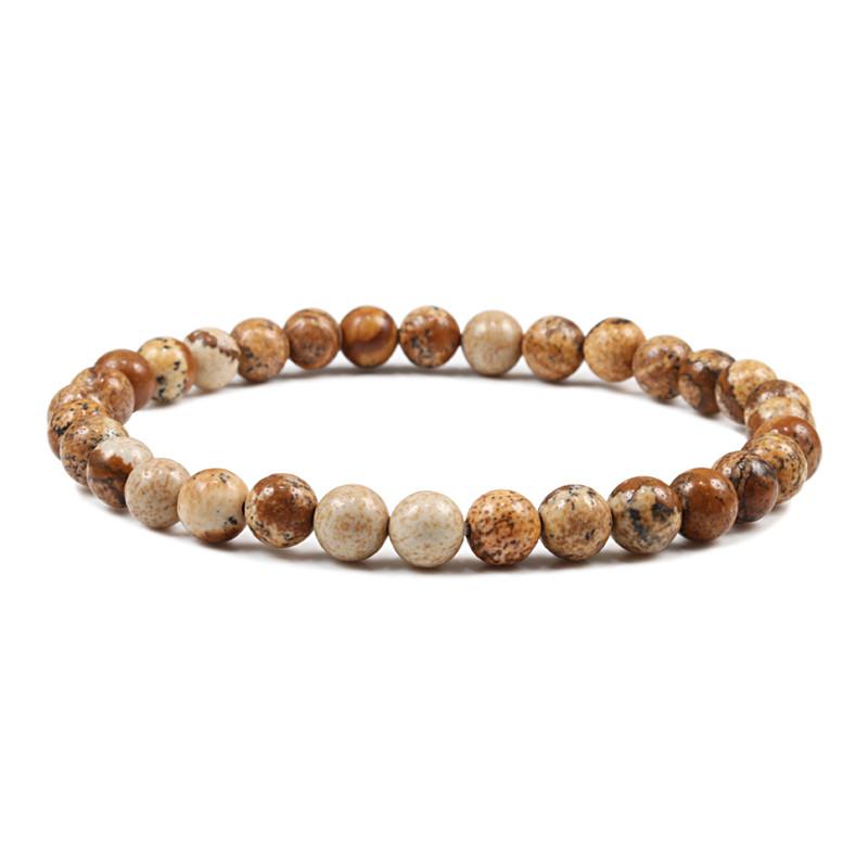 Natural Stone Malachites Beaded Bracelet Men Classic Round Picture Beads Women Jewelry Yoga Meditation Rosary Bangles Gifts