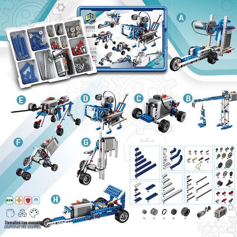 Lego-Compatible Programming Robot with Technic Building Blocks for Educational Play