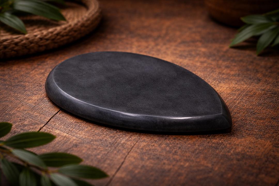 Handcrafted Black Soapstone Oval Soap Dish – Decorative Bathroom Soap Holder