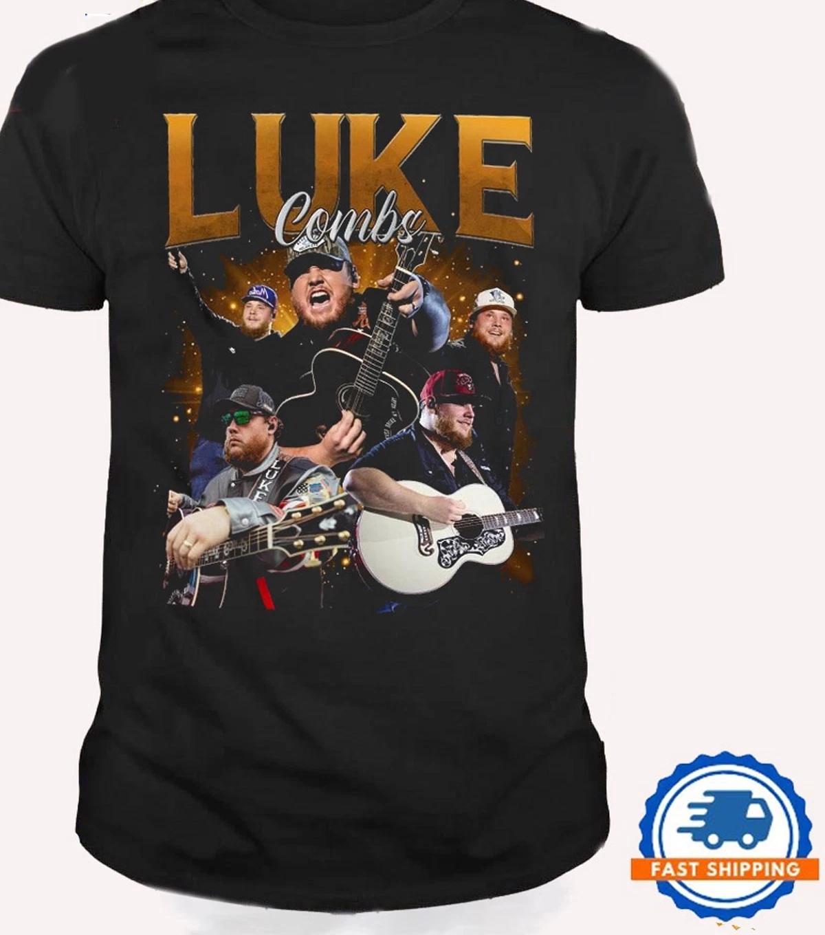 

NEW Luke Combs 100% Cotton T-shirt Mens Tees Top NEW Unisex S-5Xl BLACK 2F573 S