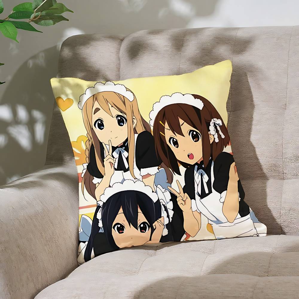 Anime K-K-ON! Pillow Case Cushion Cover Soft Cute Throw Pillow Case For Car Sofa Pillowcase Polyester With Zipper