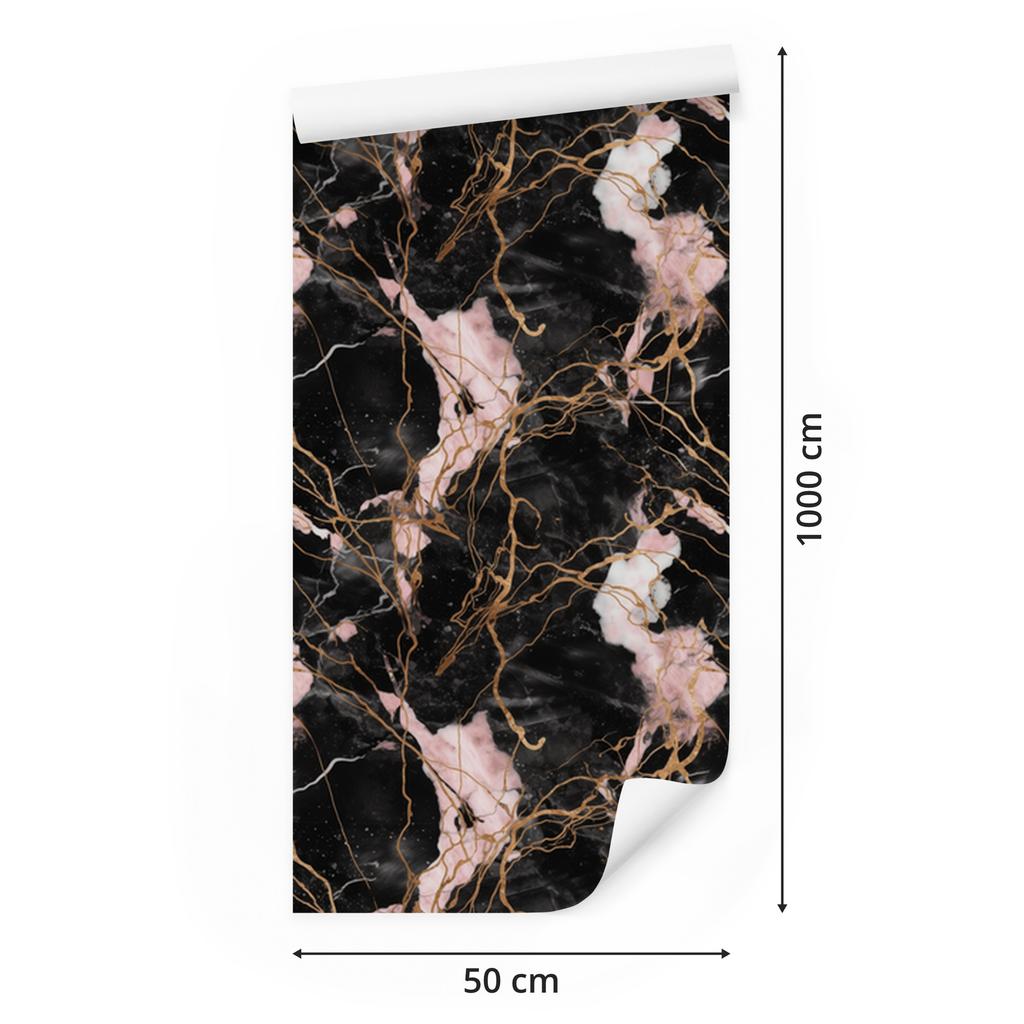 Marble Wallpaper Brown, Black, Graphite and Rust for Living Room and Bedroom 50x1000