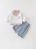 2026 New Boys' and Girls' Plaid Patchwork Two-Piece Hoodie Set for Spring and Autumn