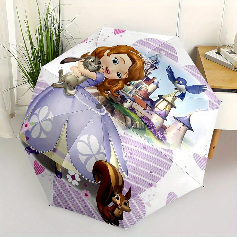 

Princess Sofia,Castle Automatic Umbrella - Tri-fold Portable Umbrella, Best Holiday Gift for Men and Women, Durable Iron Frame, Playful Desi