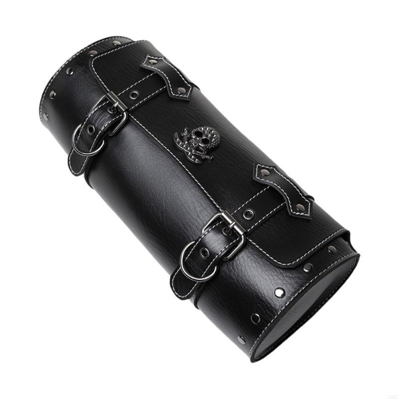 28GC Motorbike Tool Bag Front Fork Handlebar Bag Storage Universal Roll Bag Motorcycle Front Bag Vintage Saddlebag
