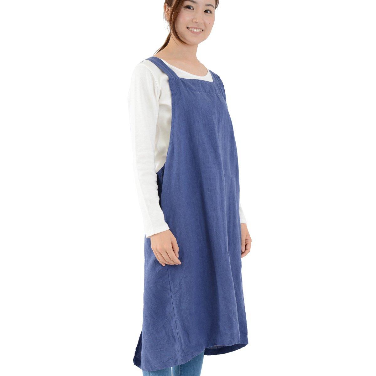 

fabrizm Made in Japan Tablier Apron Soft Linen Indigo Blue 1555zindg