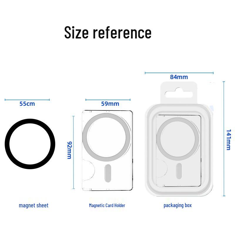 Minimalistischer magnetischer Magsafe-Kartenhalter: Transparentes PC Dual-Kartenetui mit Seitenschiebe-Design