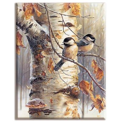 Ensembles d'animaux et de plantes, arbres et oiseaux, pour kits de broderie complets, décoration de maison, blanc, couture 40x50cm