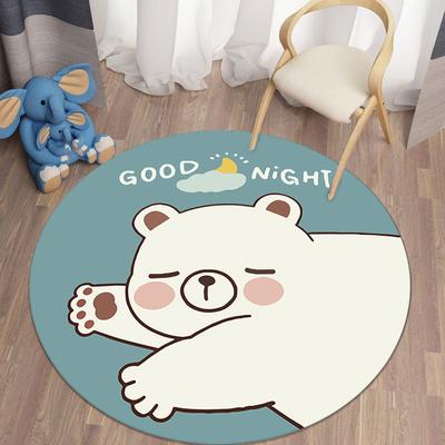 Cartoon Round Coffee Table Floor Mat Cute Table and Chair Children's Room Fresh Floor Mat Suitable for Bedroom Living Room