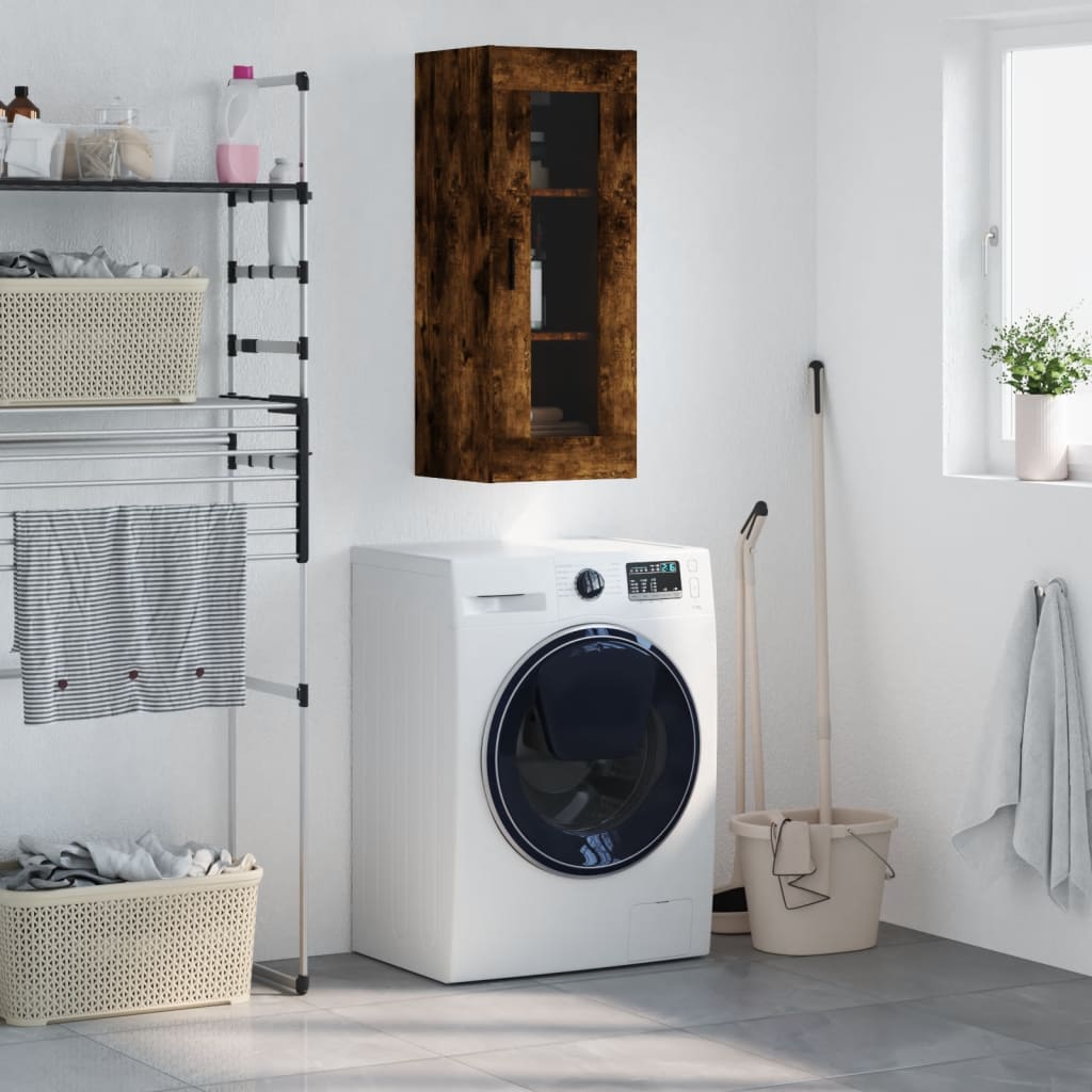 Vidaxl Wall Cabinet, Smoked Oak, 34.5X34X90 Cm