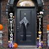 Halloween Hanging Door Curtain Skeleton Banner Happy Halloween Party Porch Sign For Home Party Decor Halloween Decorations 2025