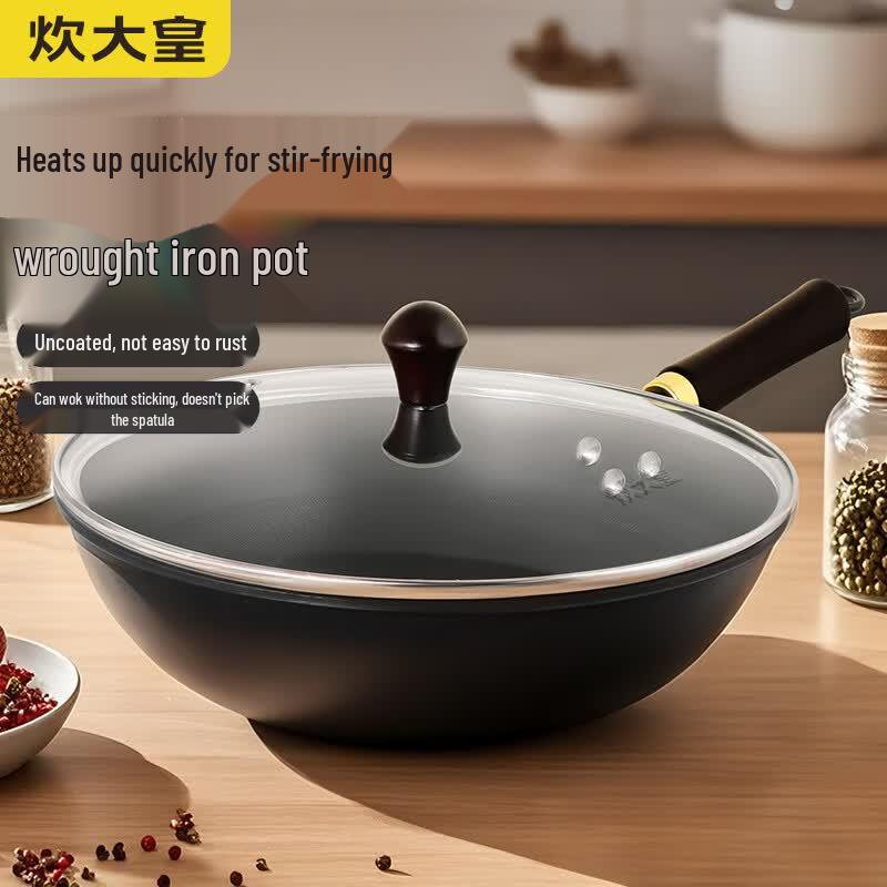 COOKER KING Wrought Iron Wok 32cm