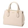 MARILYN logo frontale tracolla regolabile rimovibile borsa a spalla crossbody in pelle di mucca da donna normale color crema chiaro