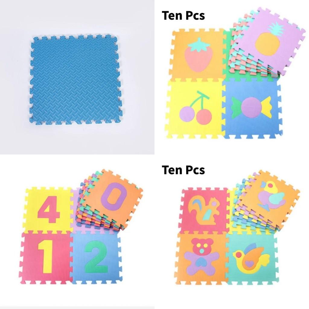 Foam Baby Crawling Mat With Cartoon Puzzle Blocks For Toddler Playroom