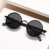 Fashionable Trendy Elegant Retro Round Punk Metal Wood Grain Mirror Leg Sunglasses Unisex Decorative Sunglasses