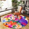 1pc parrot flowers Round Chair mat Area Rug - Non-Slip, Floor Mat for Office, Bedroom, and Indoor Decor c1125863