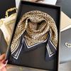 Luxury Leopard Female Silk Square Scarf Women Hair Scarves Foulard Head Band Shawls Wraps Neckerchief Bandana Soft Satin Shawls