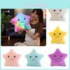Adorable Luminous Glowing Led Colorful Stars Cushion Plush Toy For Kids' Decor
