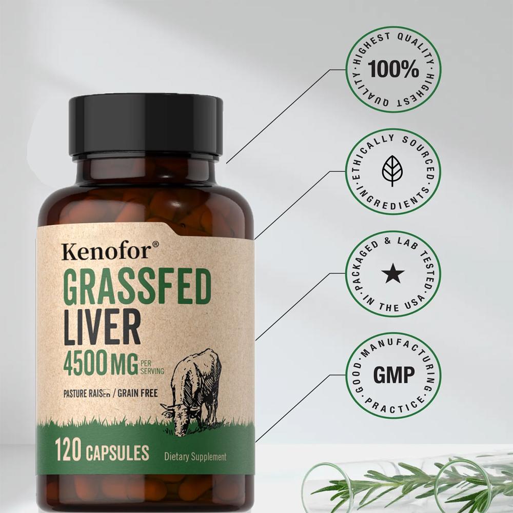 Grassfed Liver 4500 Mg Dietary Supplement, 120 Capsules Per Bottle
