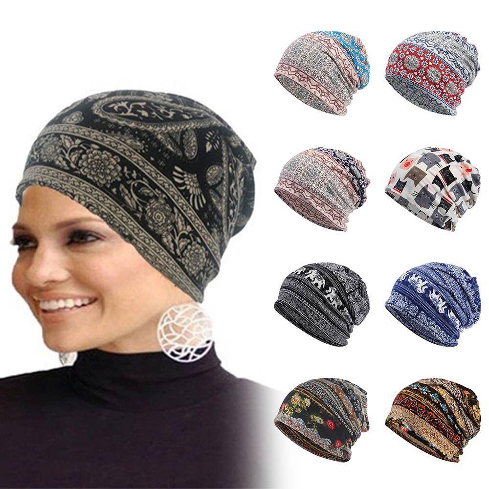 Soft Fabric Breathable Skullies Hat Stretch Chemo Beanie Hat Fashion Turban Headwear  Spring Summer