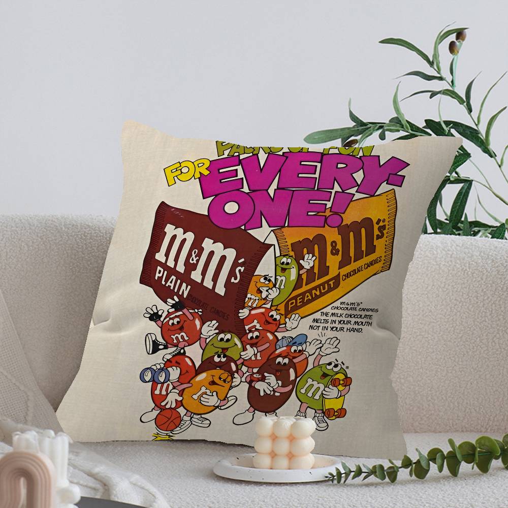 Candy M-Ms C-Chocolate M&M'S Pillow Cover Design Cushion Cover Decor Holiday Decorati