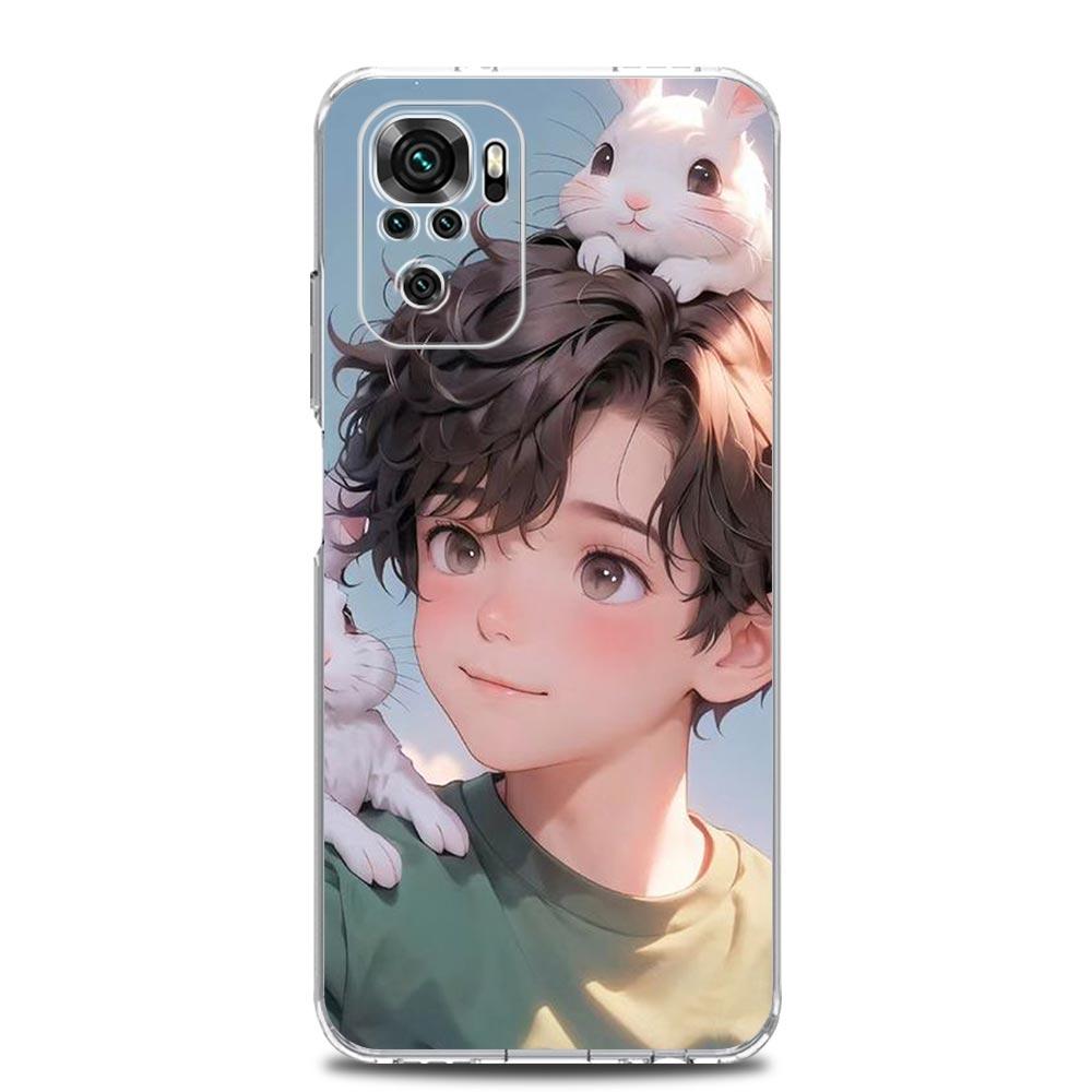Phone Case For Xiaomi Redmi Note 15 14 13 12 4G 10 11 Pro Plus 5G 14C 13C 12C 10C Clear Soft TPU Cover Cute Boy Girl Couple