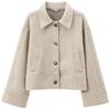 Fashion Style 2024 Autumn New Arrival Women's Casual Simple Fashion Loose Collar Felt Short Coat 1228436