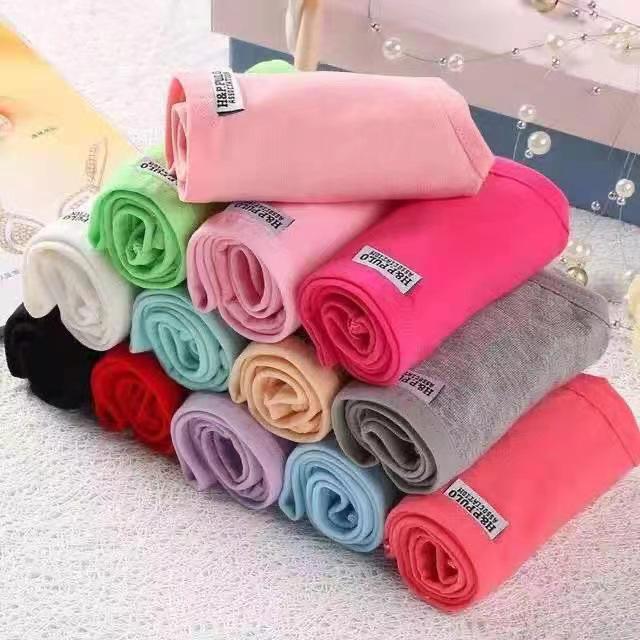Women's Pure Cotton Low Waist Briefs - Solid Color Student Underwear