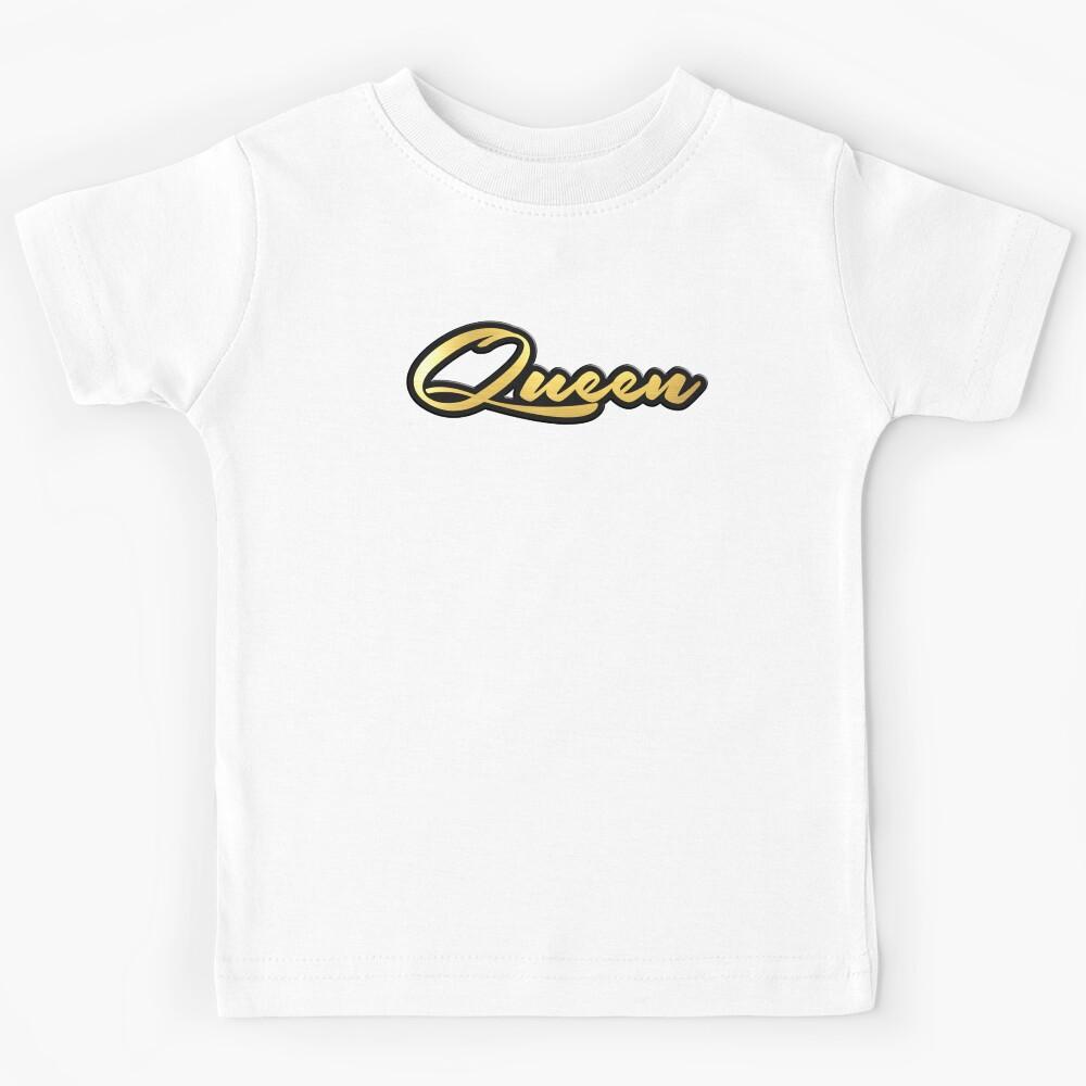 Shiny black and Gold QUEEN word ver6 Kids T-Shirt 170