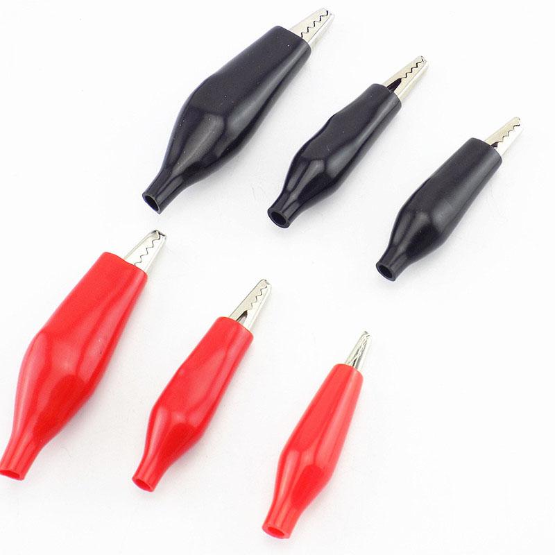 4pcs Metal Metal Alligator Clip Crocodile Electrical Clamp Testing Probe with Plastic Boot Car Auto Battery