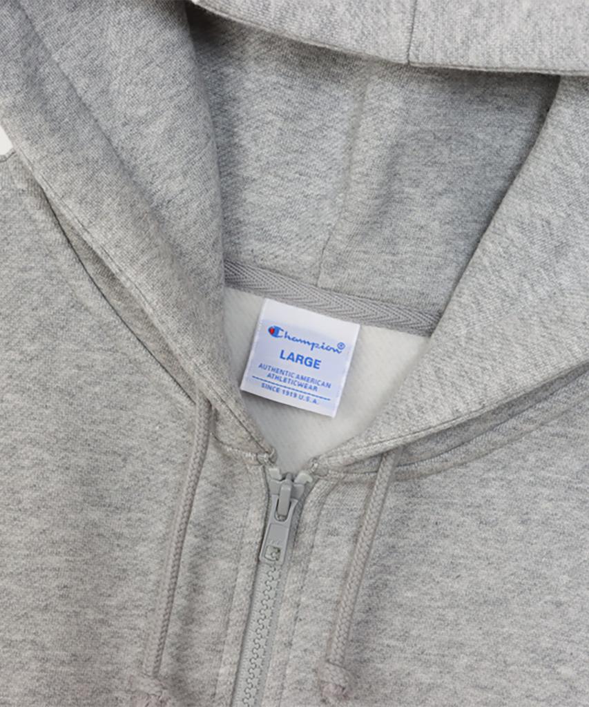 Champion C Logo Regular Fit Zip-Up Hoodie Oxford Grey