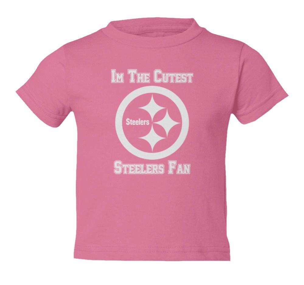 I m The Cutest Pittsburgh Steelers Fan Pink Kids Toddler T-Shirt Unisex T-Shirt S