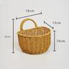 With Handle Kitchen Storage Basket Imitation Rattan Brown Wall Hanging Basket Gift Living Room Hand-Woven Hanging Baskets