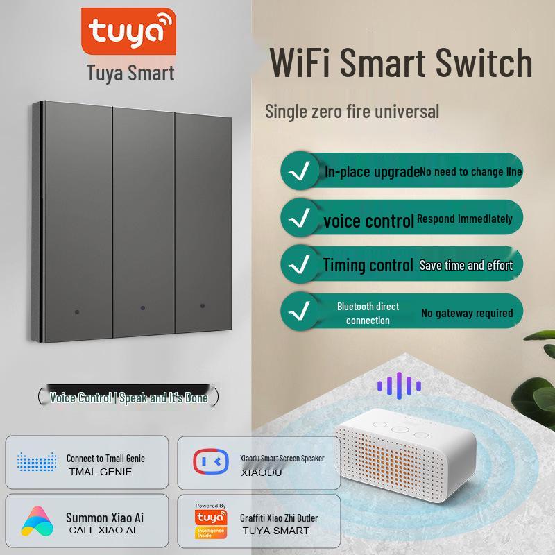 Graffiti WiFi Smart Switch Control Panel with Google, Alexa, Xiaoai, Tmall Integration