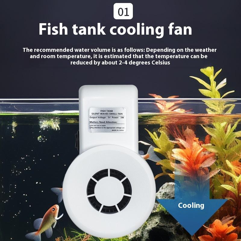 Mini Aquarium Kühlventilatoren Aquarium Fischbecken Aquatisches Haustier Kühlventilatorsystem USB Einstellbare Windgeschwindigkeit Kühler Fischbecken Zubehör