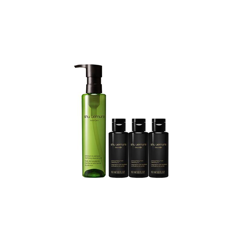 Shu Uemura Green tea cleansing oil clean new version + Green tea 150ml + black oil 50ml*3 чёрный