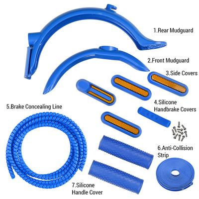 Elektrisk skoter Fram Bak Stänkskydd Kit med sidokåpor Handbroms Kåpa Anti-kollisionslist för