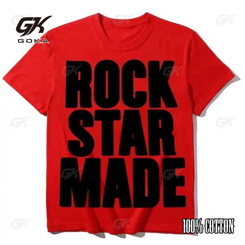 Rock Goth Fashion Men's Punk Hip Hop Rap Vintage Letter Print Short Hipster T-Shirt Casual Oversized Y2K Cotton Streetwear