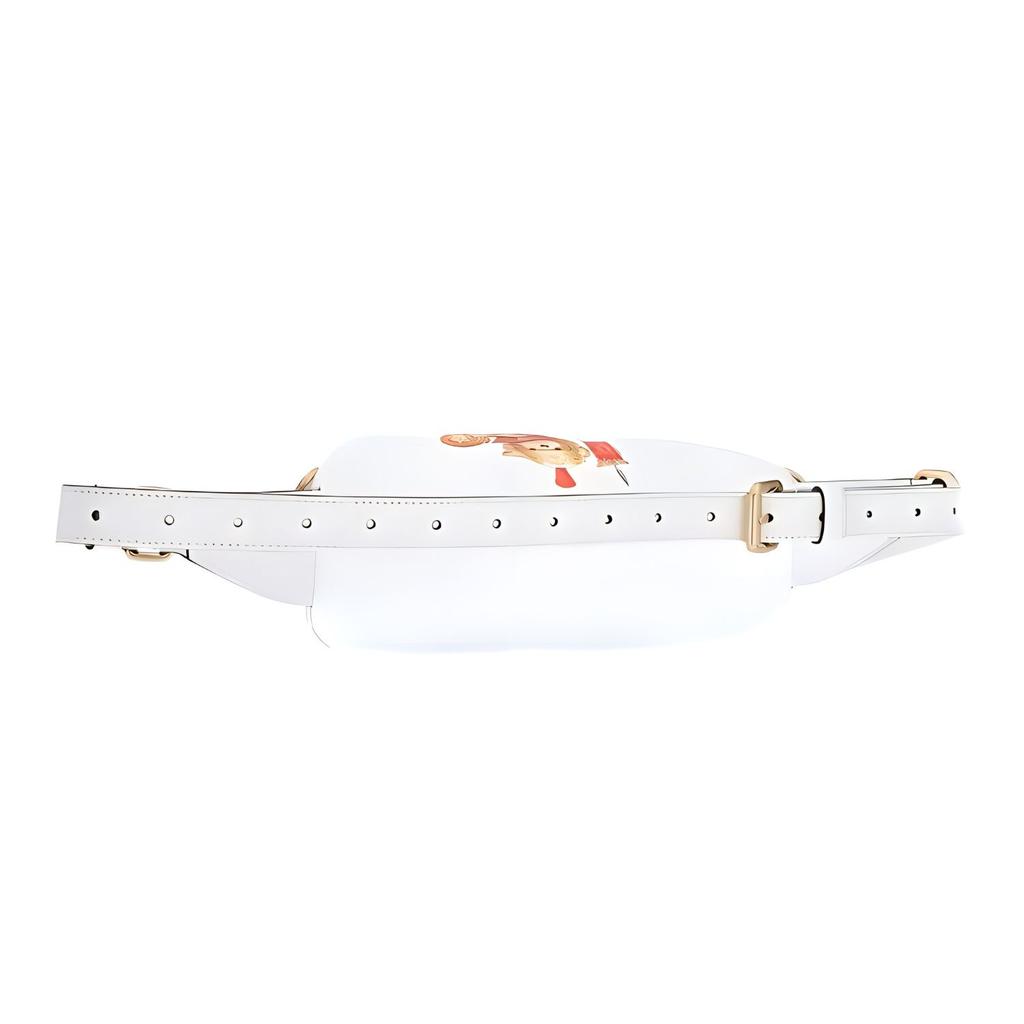 Moschino Roman Soldier Teddy Bear Leather PU Waist Bag Women Bags White 7-T7718-8210-1001